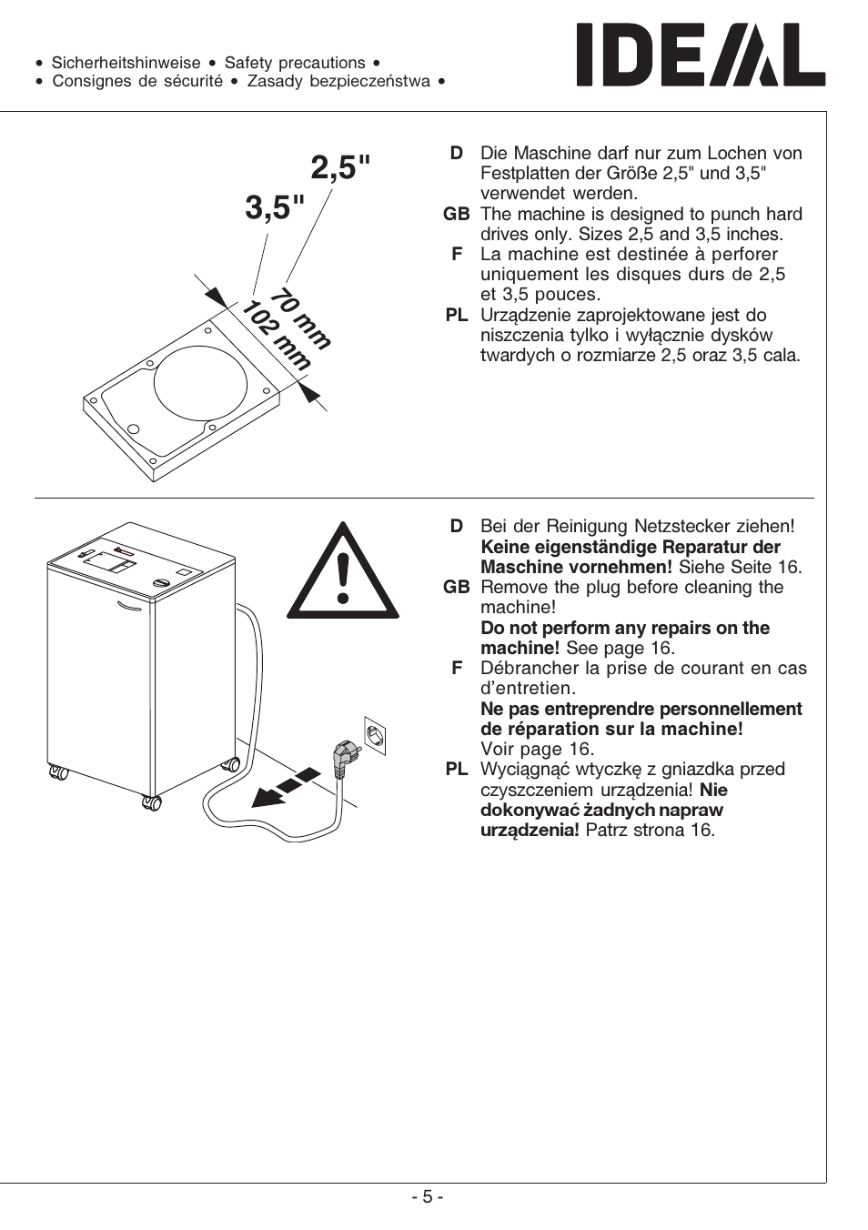 MBM Corporation IDEAL 0101 HDP User Manual | Page 5 / 20