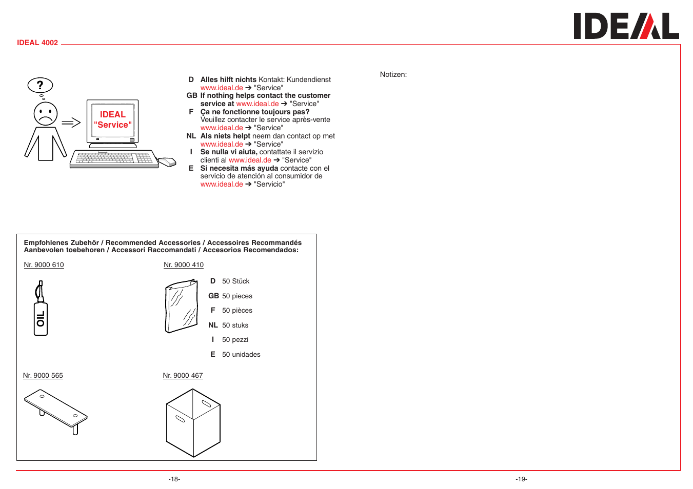 MBM Corporation IDEAL 4002 User Manual | Page 10 / 11