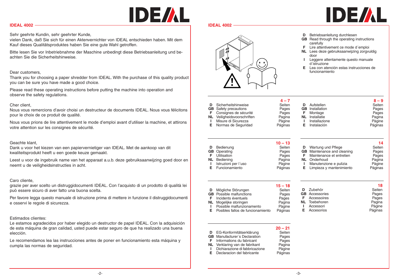 MBM Corporation IDEAL 4002 User Manual | Page 2 / 11