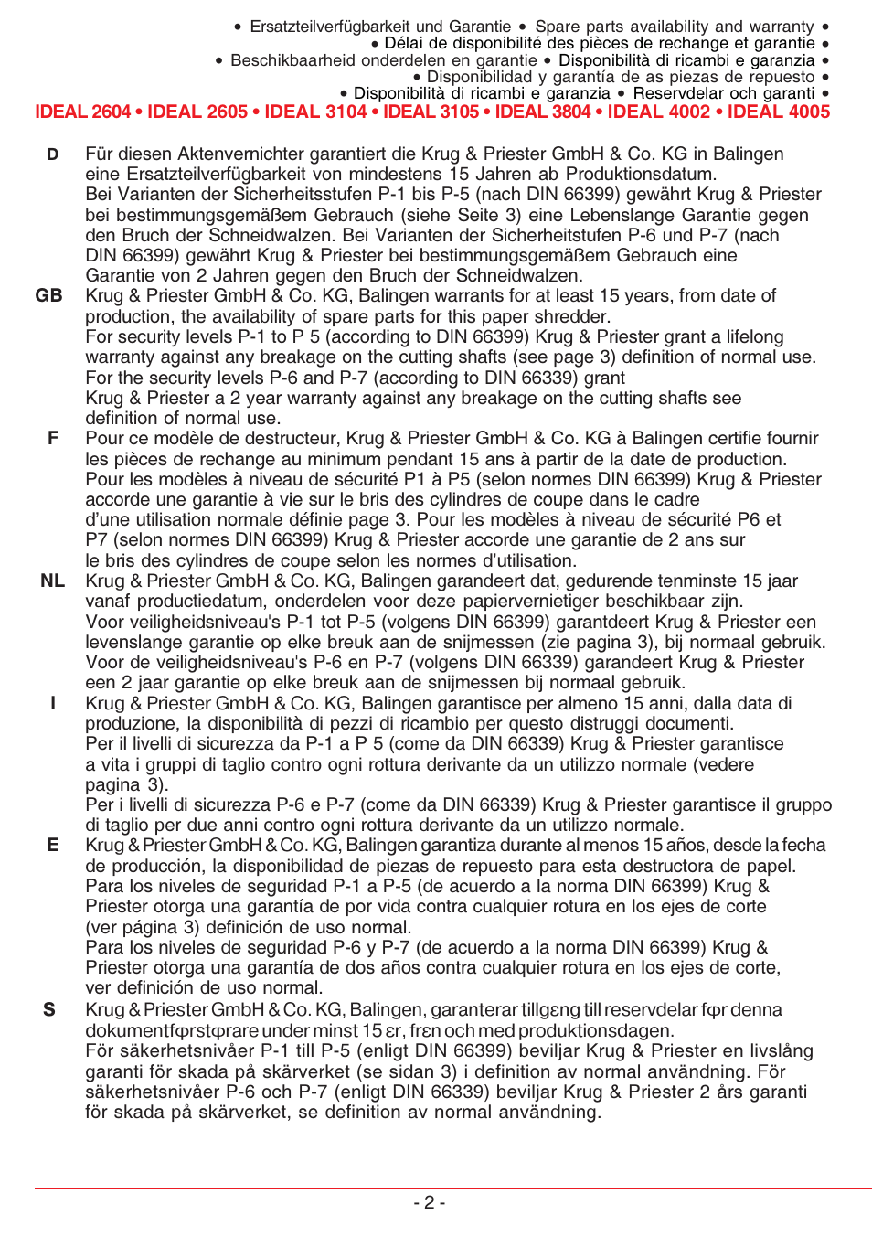 MBM Corporation IDEAL 4005 User Manual | Page 2 / 56