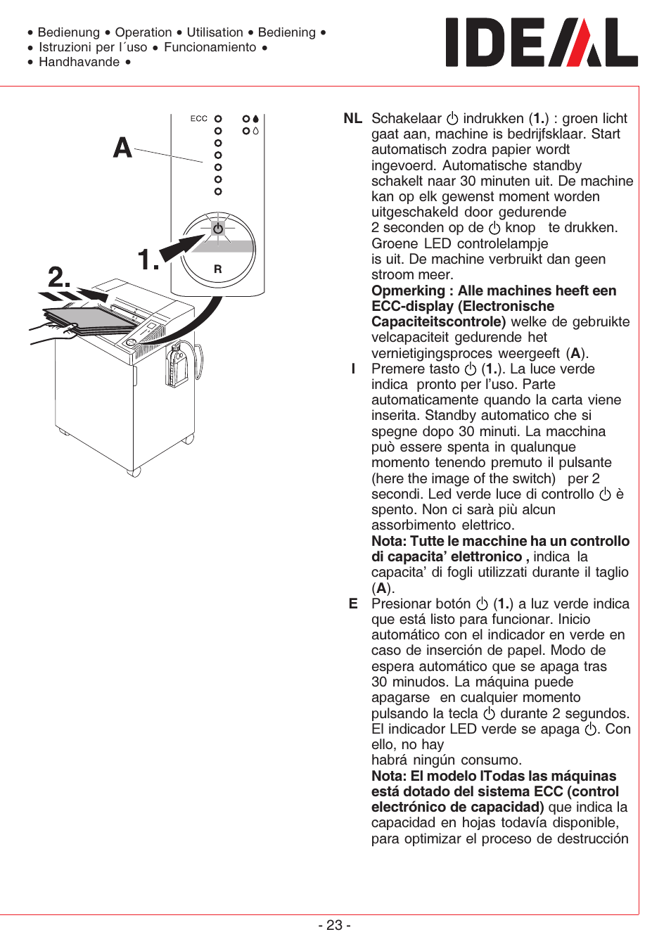 MBM Corporation IDEAL 4005 User Manual | Page 23 / 56