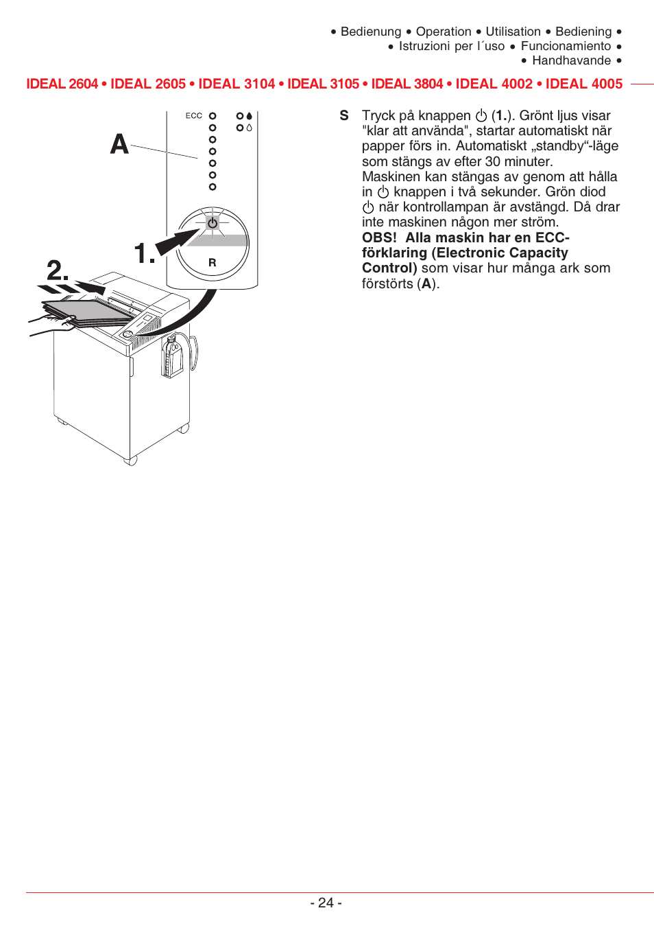 MBM Corporation IDEAL 4005 User Manual | Page 24 / 56