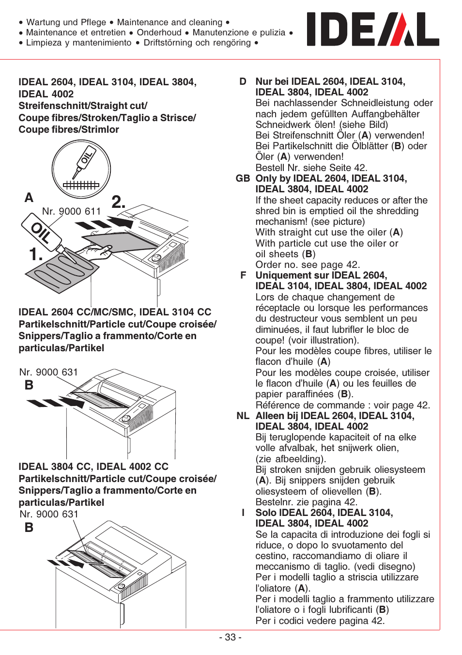 MBM Corporation IDEAL 4005 User Manual | Page 33 / 56