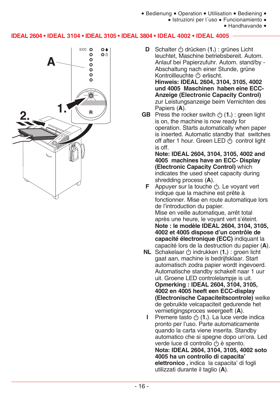 MBM Corporation IDEAL 3105 SMC User Manual | Page 16 / 44