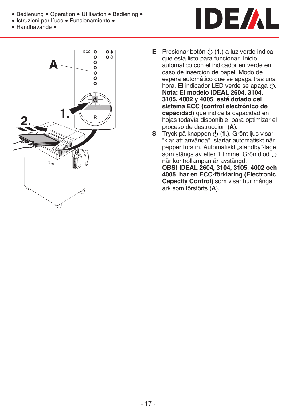 MBM Corporation IDEAL 3105 SMC User Manual | Page 17 / 44