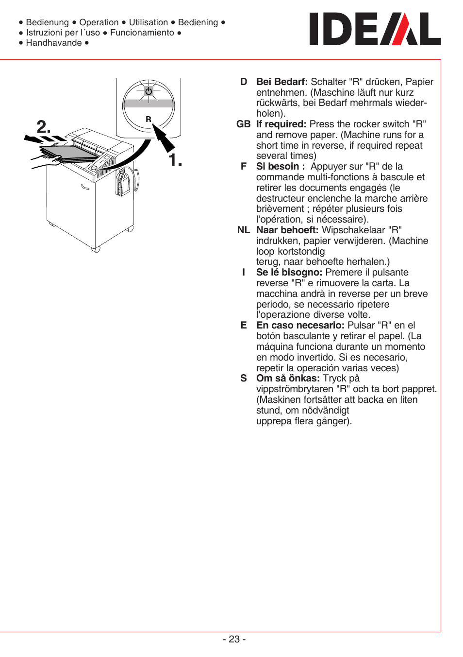 MBM Corporation IDEAL 3105 SMC User Manual | Page 23 / 44