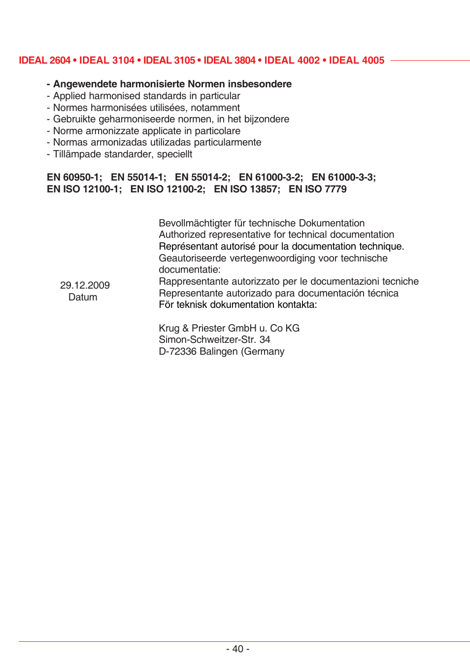 MBM Corporation IDEAL 3105 SMC User Manual | Page 40 / 44