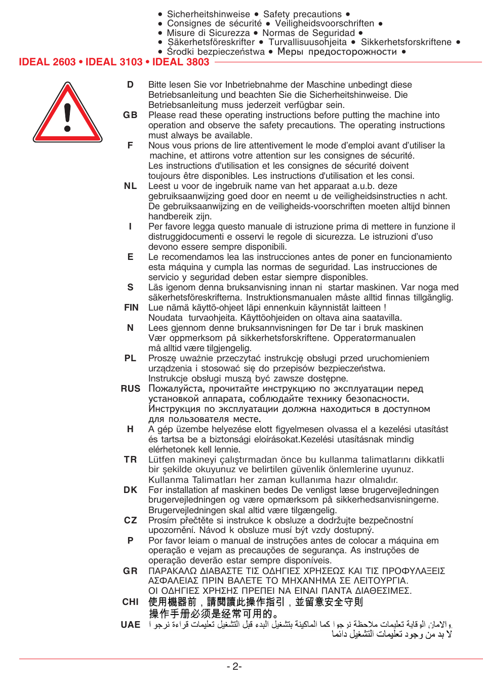 MBM Corporation IDEAL 2603 SMC User Manual | Page 2 / 28
