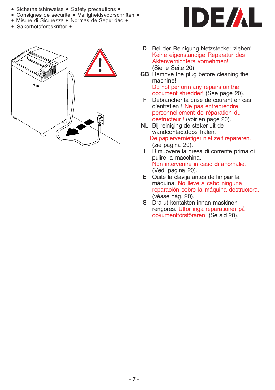 MBM Corporation IDEAL 2603 SMC User Manual | Page 7 / 28