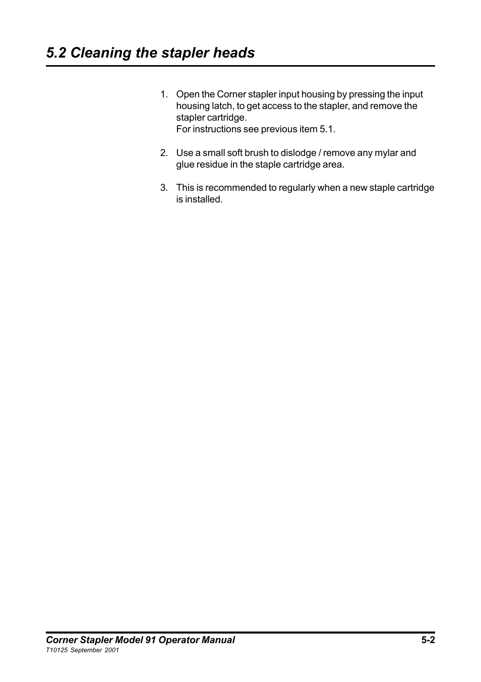 2 cleaning the stapler heads | MBM Corporation Maxxum 91 corner stapler User Manual | Page 10 / 12