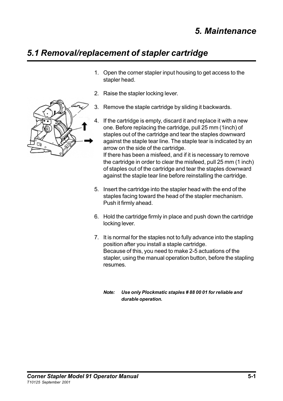 MBM Corporation Maxxum 91 corner stapler User Manual | Page 9 / 12