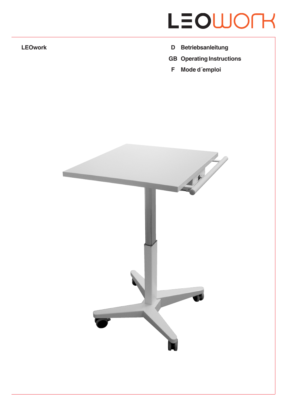 MBM Corporation LEOWORK PAPER LIFT User Manual | 12 pages