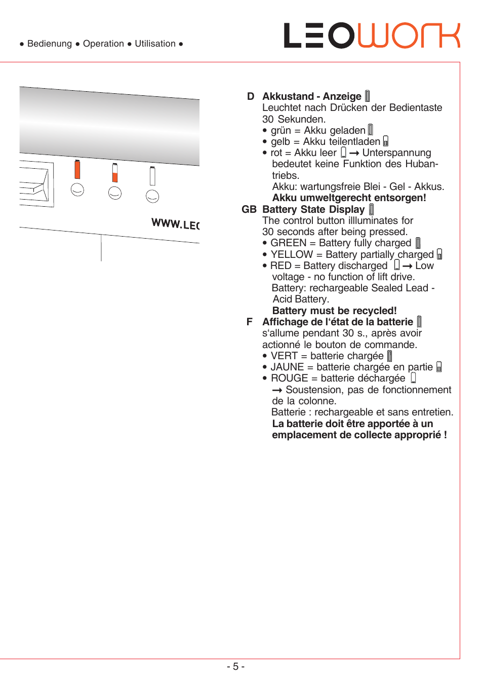 MBM Corporation LEOWORK PAPER LIFT User Manual | Page 5 / 12