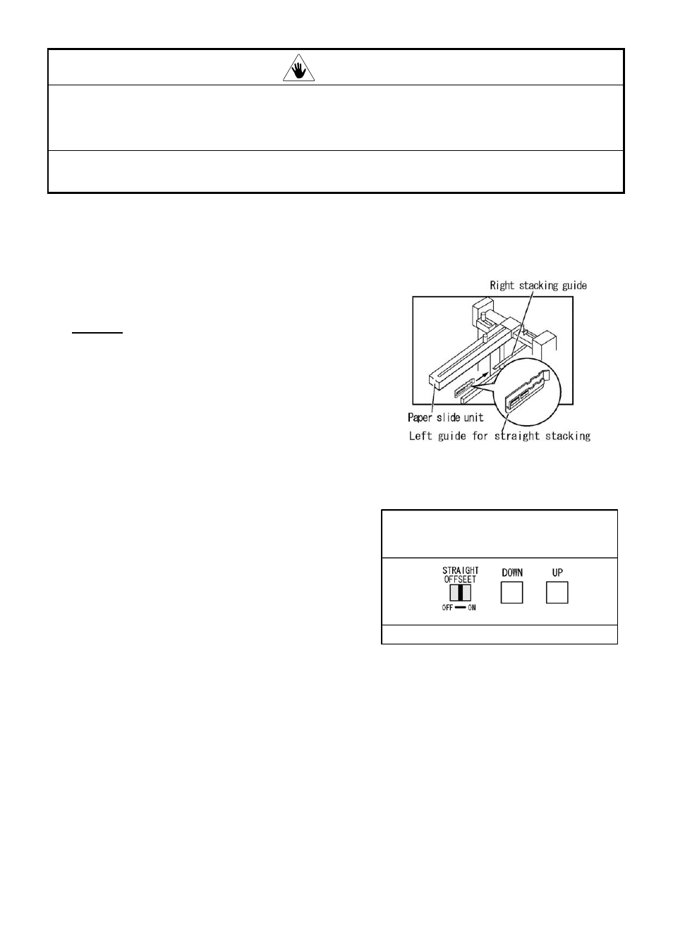 Hen the division opsion is set to off, Danger, 2 when the division option is set to off | MBM Corporation HIGH CAPACITY STACKER User Manual | Page 11 / 16