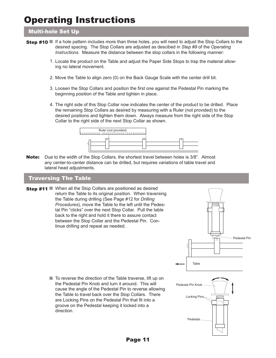 Operating instructions | MBM Corporation FMM3 User Manual | Page 12 / 24