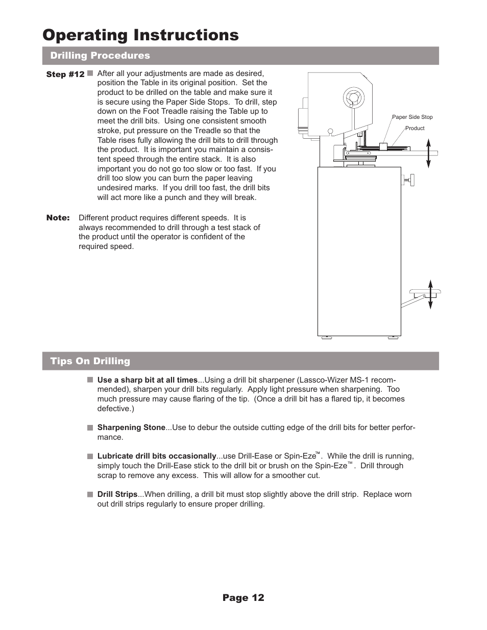 Operating instructions | MBM Corporation FMM3 User Manual | Page 13 / 24