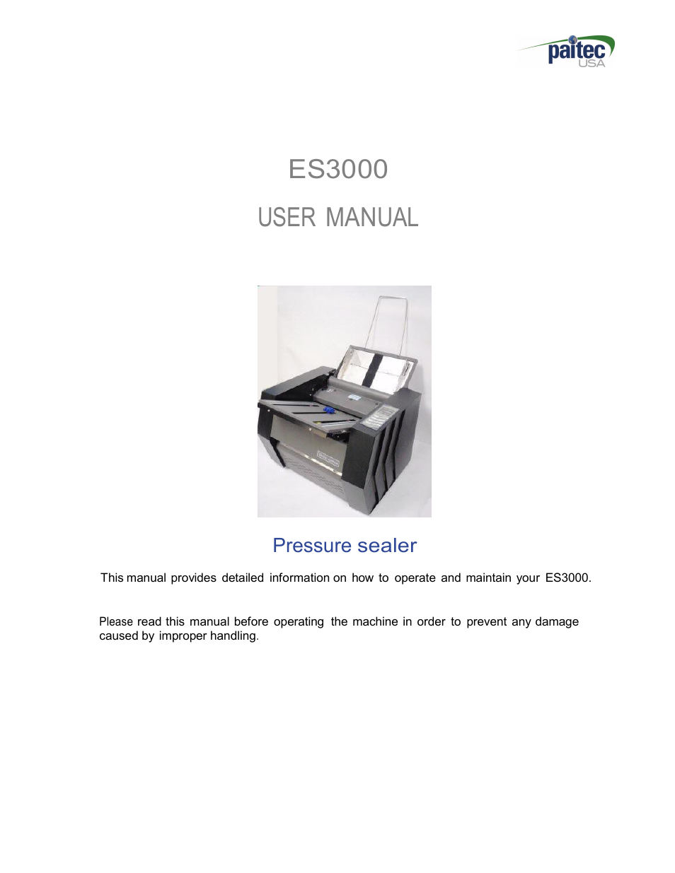 MBM Corporation ES 3000 User Manual | 20 pages