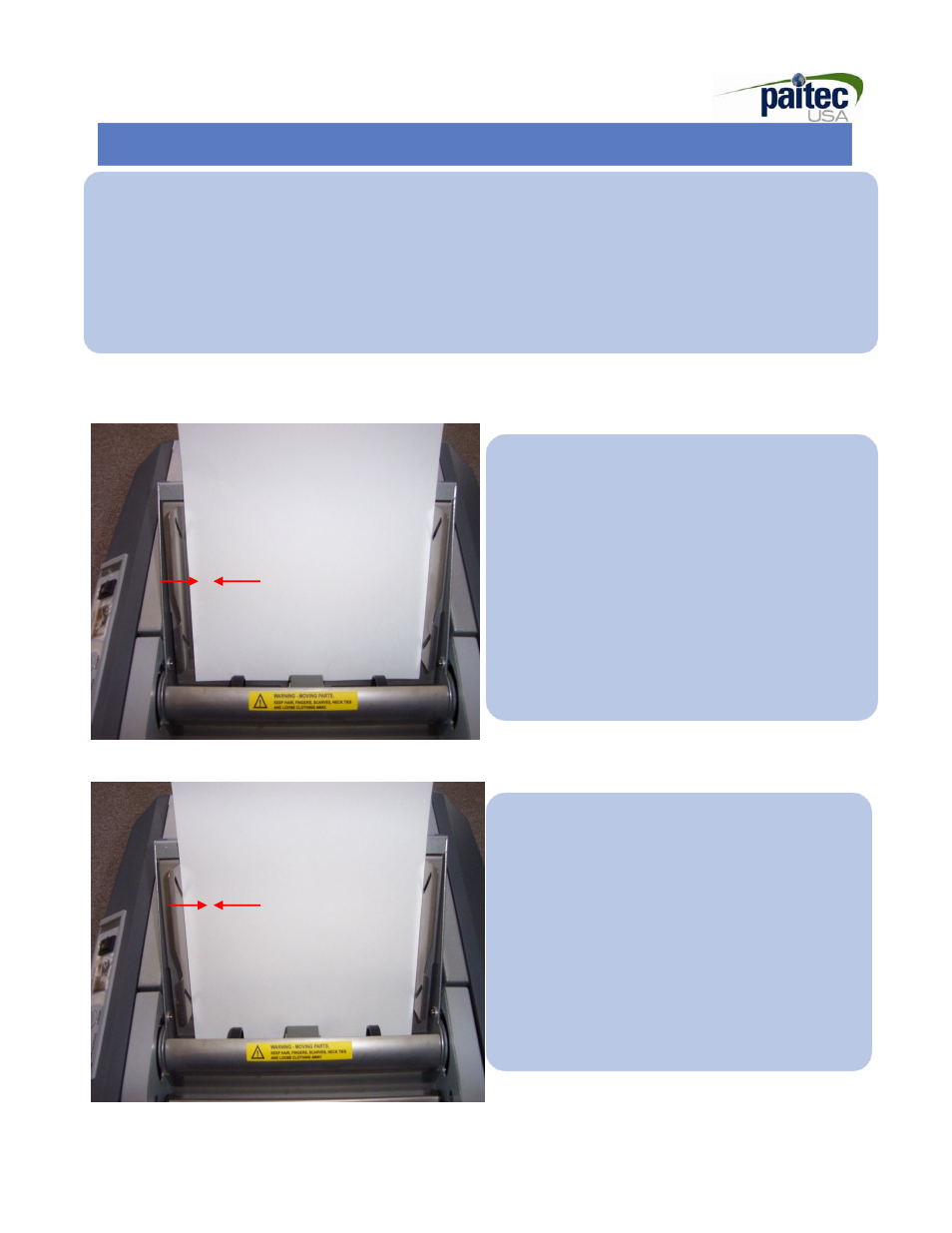Loading the paper hopper, Too much gap, Good | MBM Corporation ES 2000 User Manual | Page 11 / 14