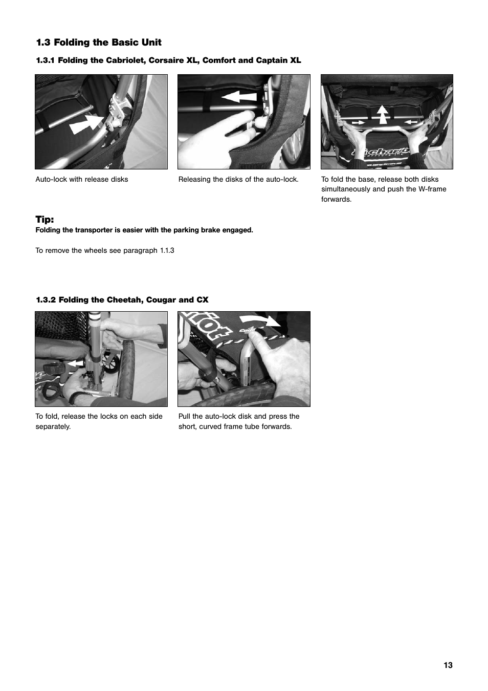 3 folding the basic unit | Chariot Carriers CX User Manual | Page 13 / 32