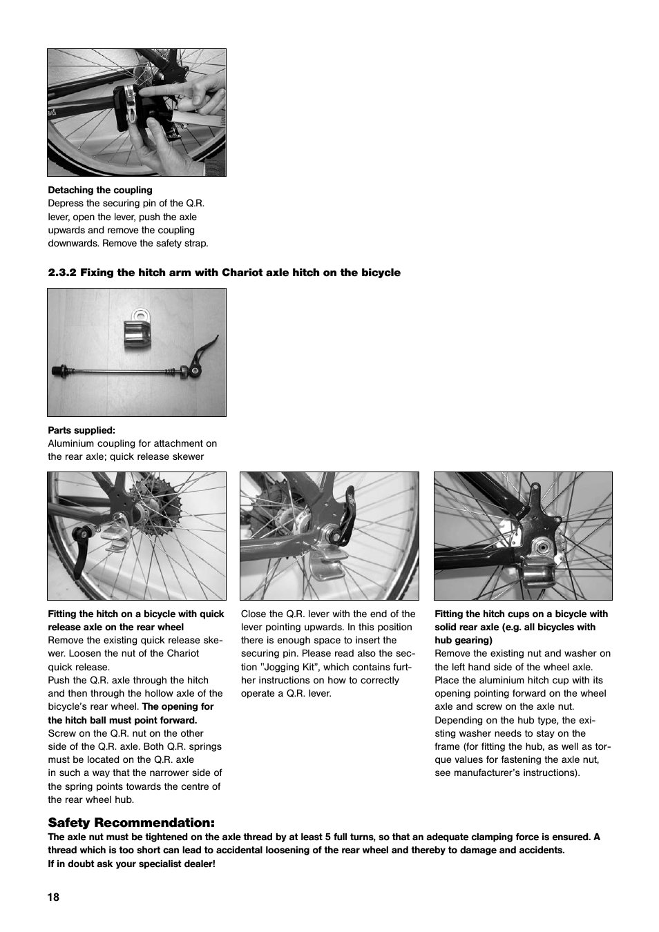 Safety recommendation | Chariot Carriers CX User Manual | Page 18 / 32