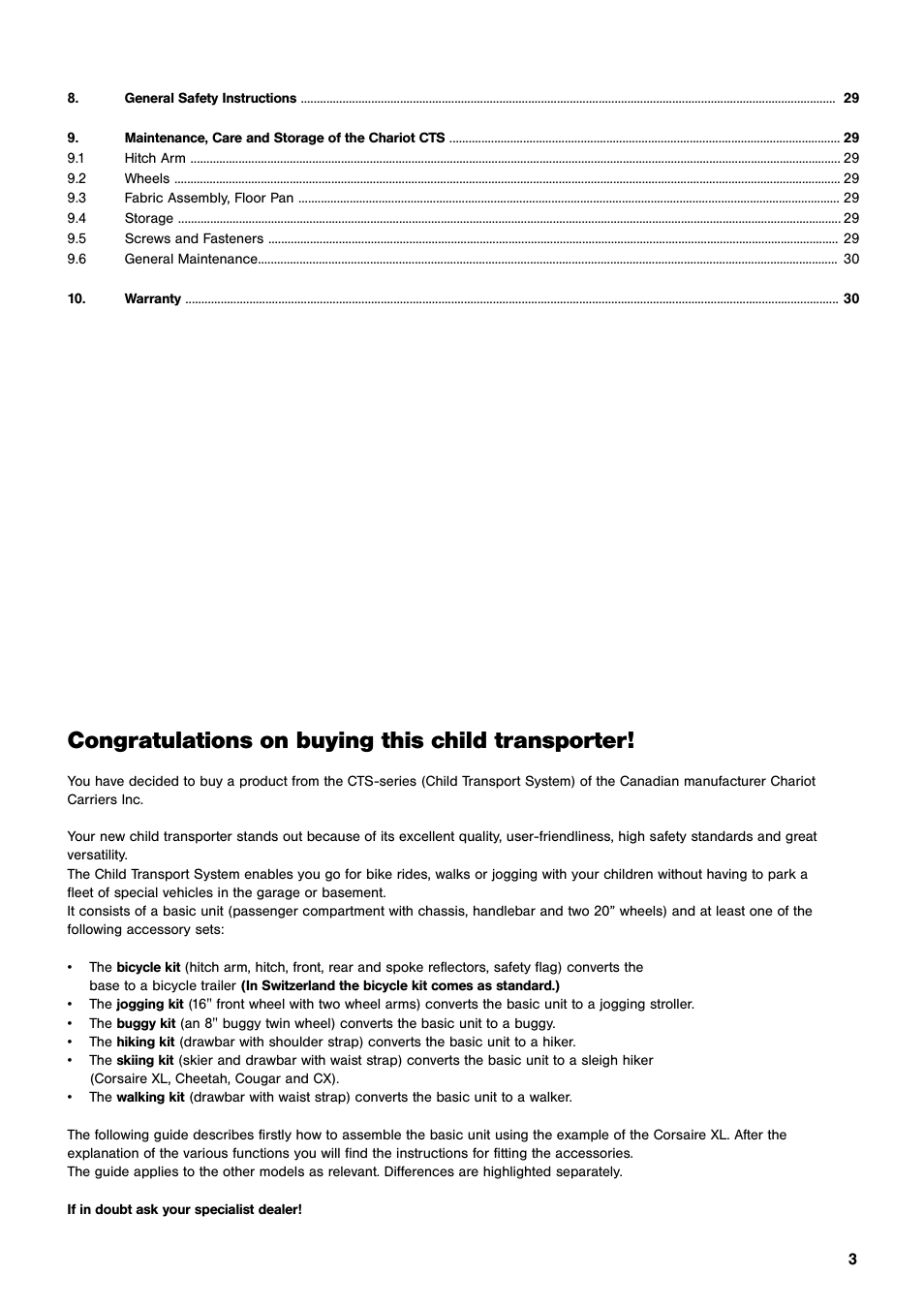Chariot Carriers CX User Manual | Page 3 / 32
