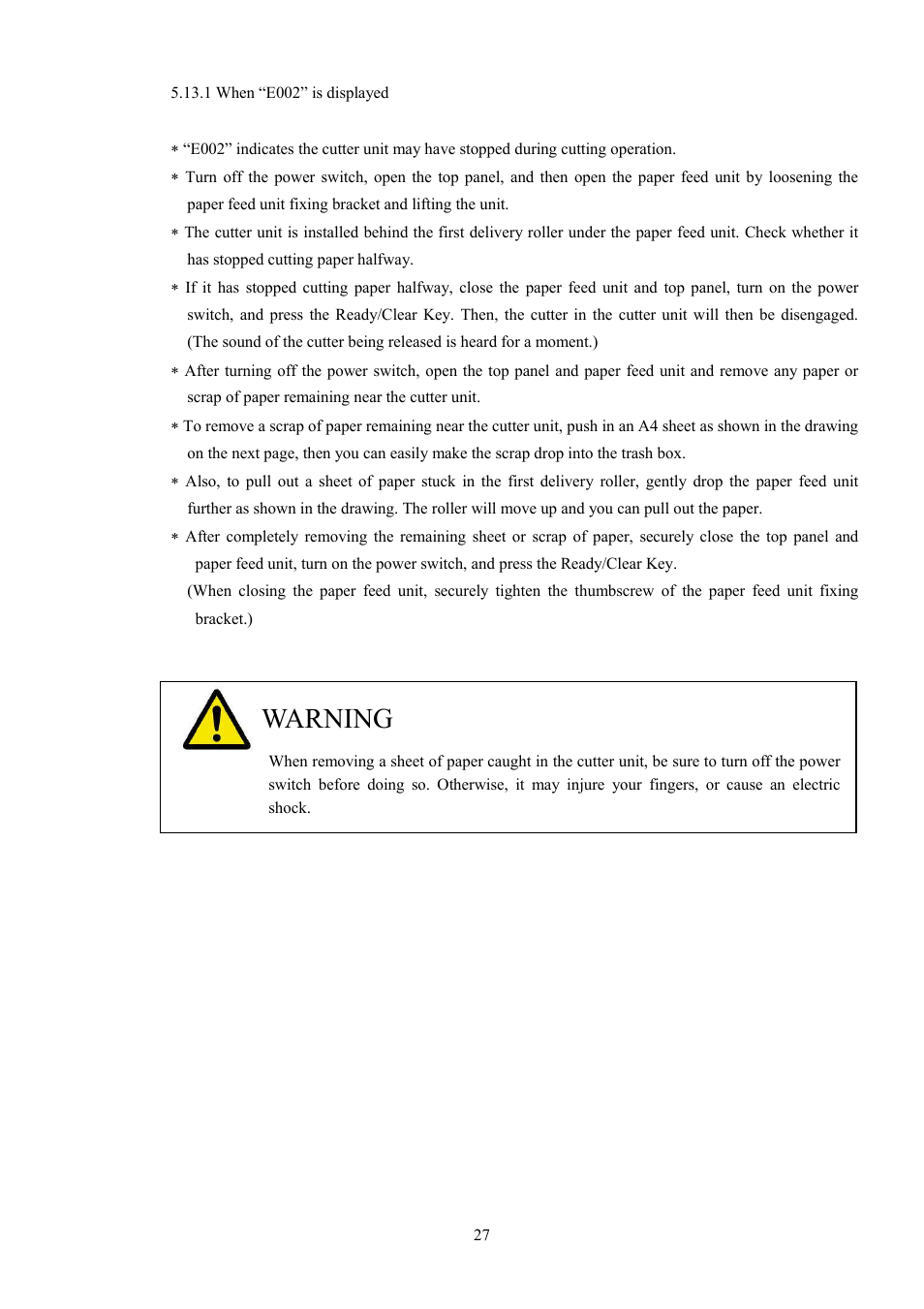 Warning | MBM Corporation BC 12 User Manual | Page 29 / 38