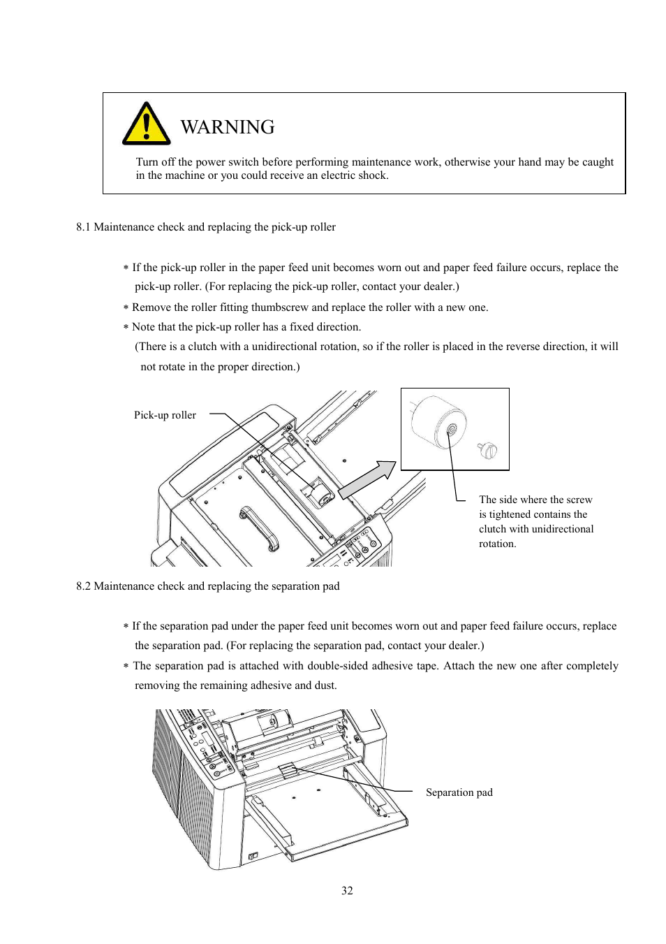 Warning, Maintenance | MBM Corporation BC 12 User Manual | Page 34 / 38