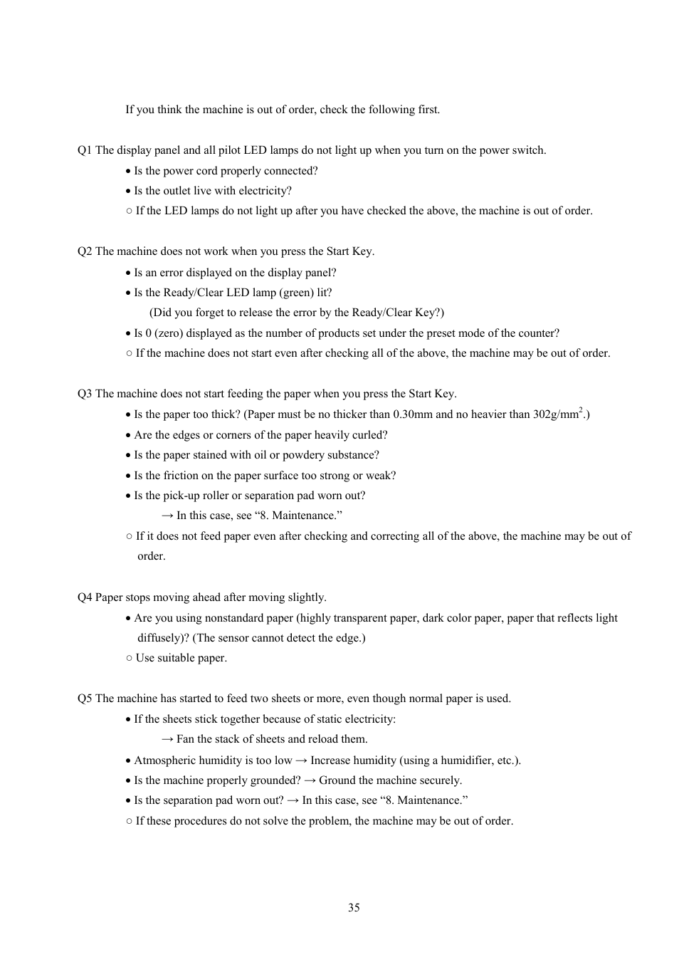 Troubleshooting q&a | MBM Corporation BC 12 User Manual | Page 37 / 38