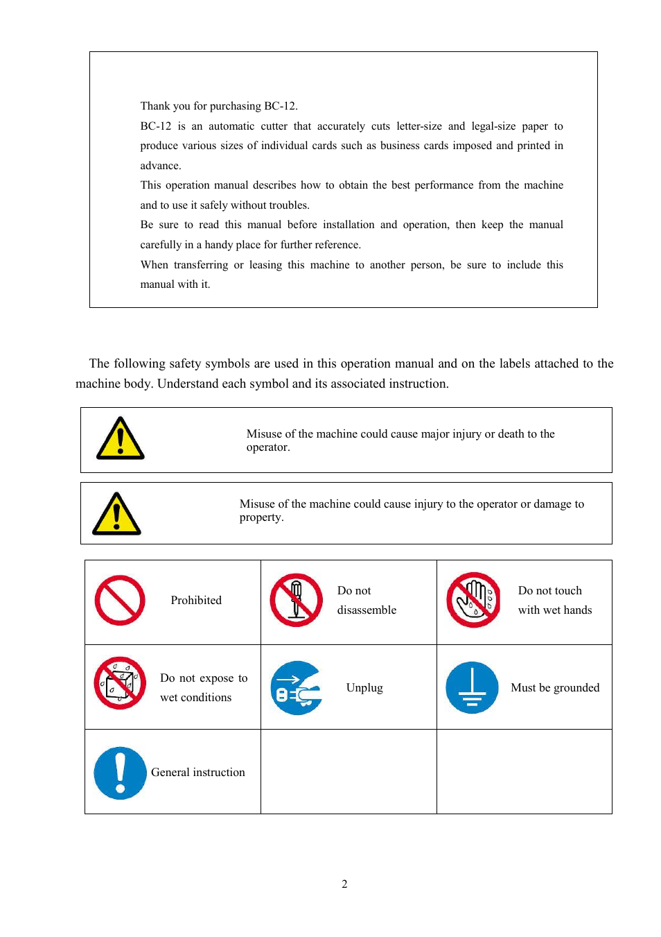Introduction | MBM Corporation BC 12 User Manual | Page 4 / 38