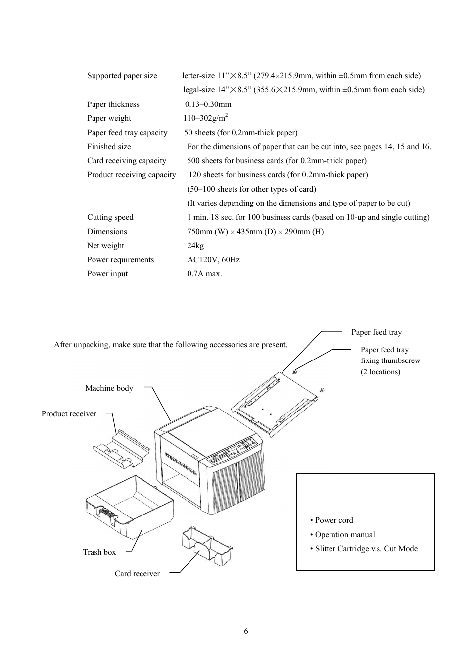 Main specifications, Accessories | MBM Corporation BC 12 User Manual | Page 8 / 38