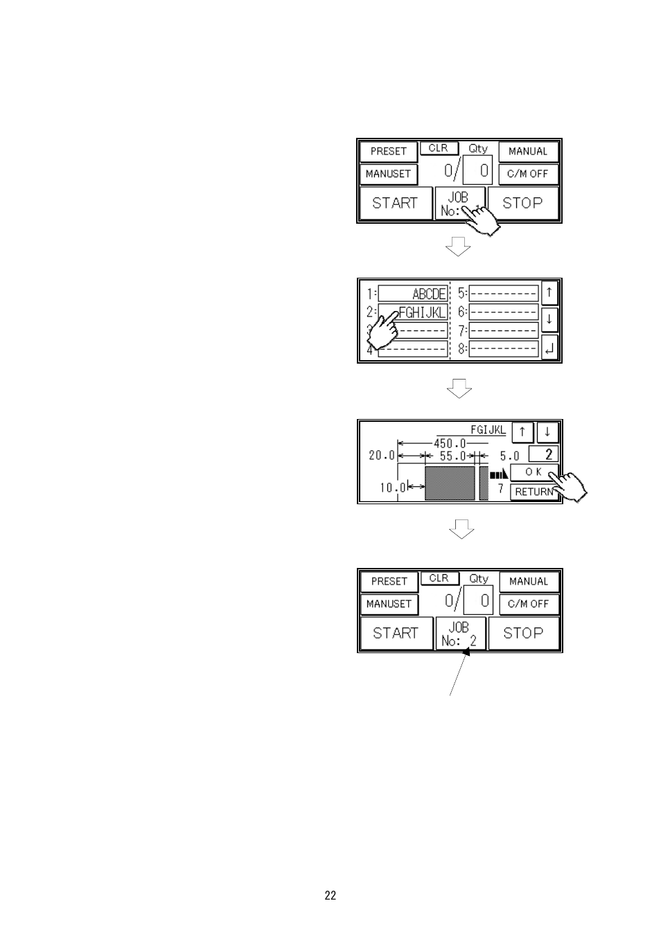 4 user program selection, User program selection | MBM Corporation AEROCUT NANO User Manual | Page 22 / 30