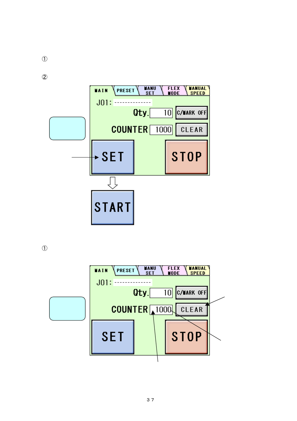 10) setting of slitter and feed table, 11) operation number cancellation | MBM Corporation AEROCUT G2 User Manual | Page 38 / 58