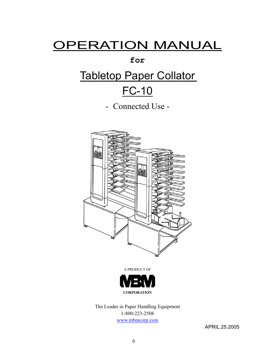 MBM Corporation FC 10 TWIN TOWER SYSTEM User Manual | 12 pages