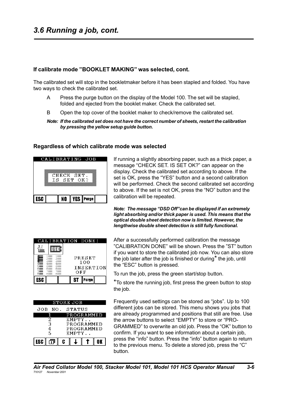 6 running a job, cont | MBM Corporation DocuVac User Manual | Page 15 / 27