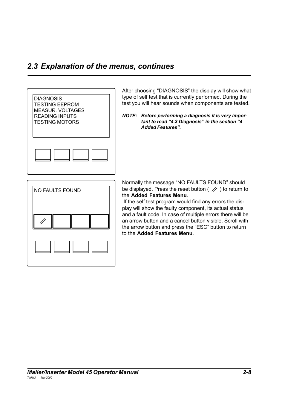 3 explanation of the menus, continues | MBM Corporation 45 User Manual | Page 11 / 29