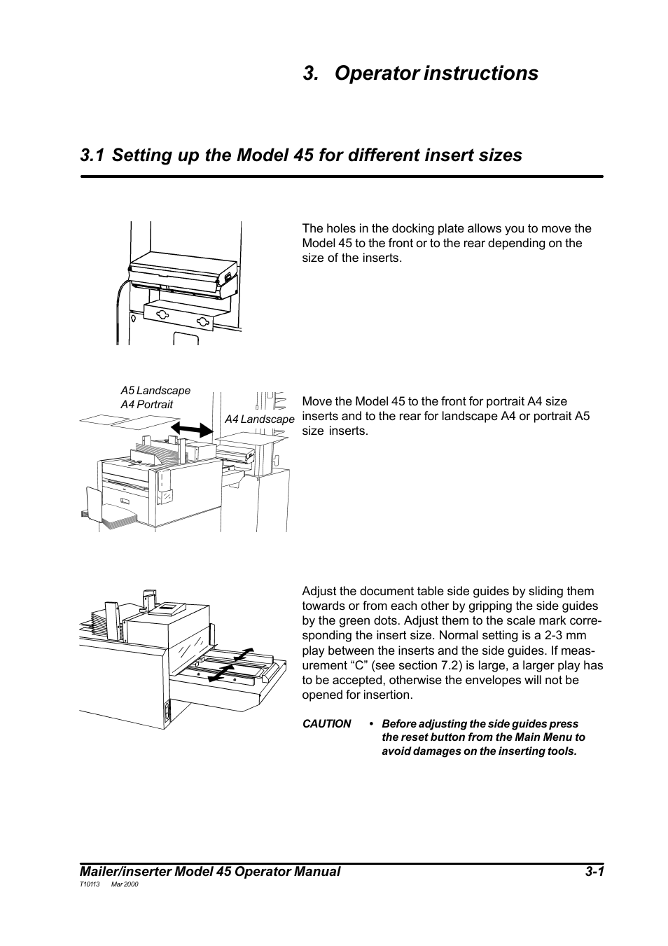 Operator instructions | MBM Corporation 45 User Manual | Page 12 / 29