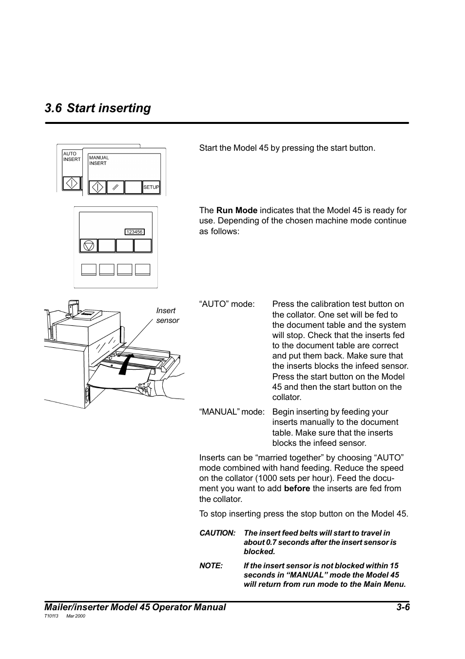 6 start inserting | MBM Corporation 45 User Manual | Page 17 / 29