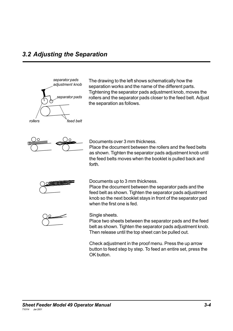 2 adjusting the separation | MBM Corporation 49 User Manual | Page 14 / 26