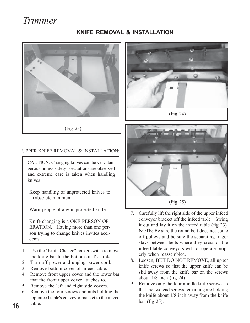 Trimmer | MBM Corporation STITCHFOLD Trimmer User Manual | Page 16 / 26