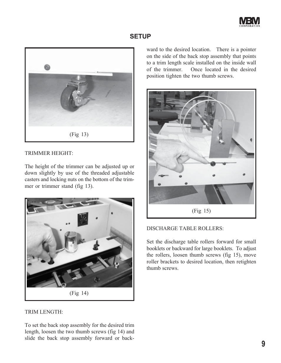 MBM Corporation STITCHFOLD Trimmer User Manual | Page 9 / 26