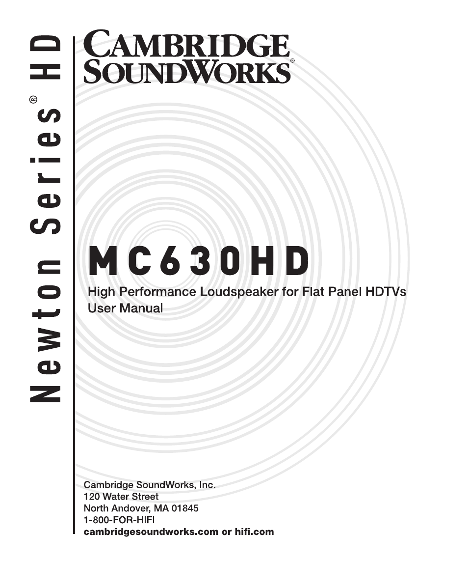 Cambridge SoundWorks MC630HD User Manual | 12 pages