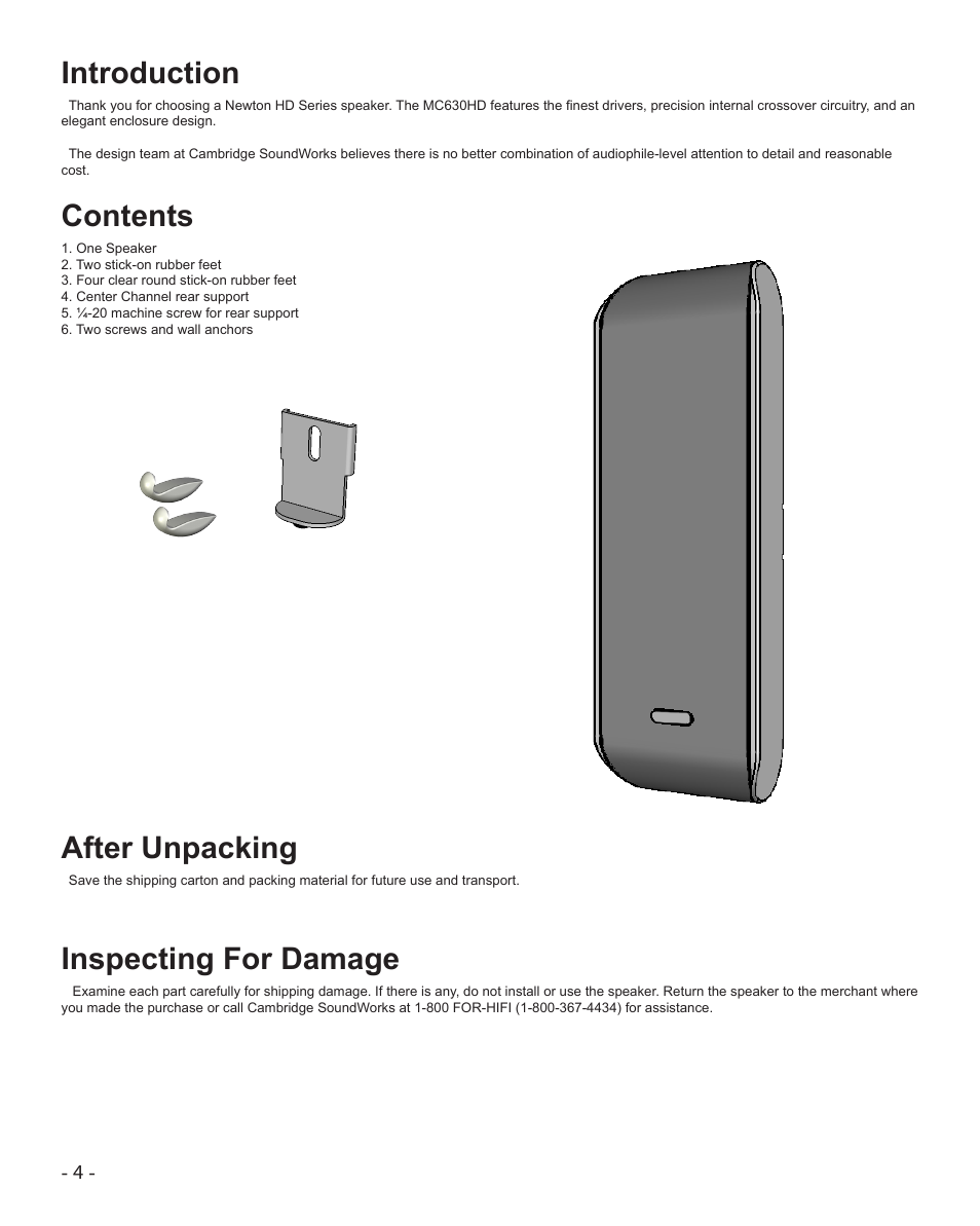 Cambridge SoundWorks MC630HD User Manual | Page 4 / 12