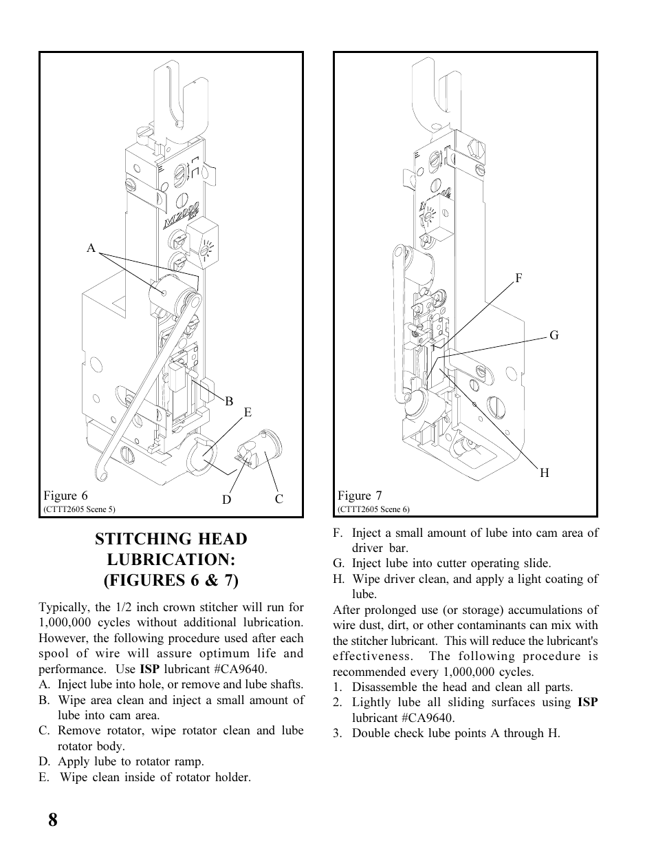 Stitching head lubrication: (figures 6 & 7) | MBM Corporation BINDERYMATE 2 User Manual | Page 10 / 46