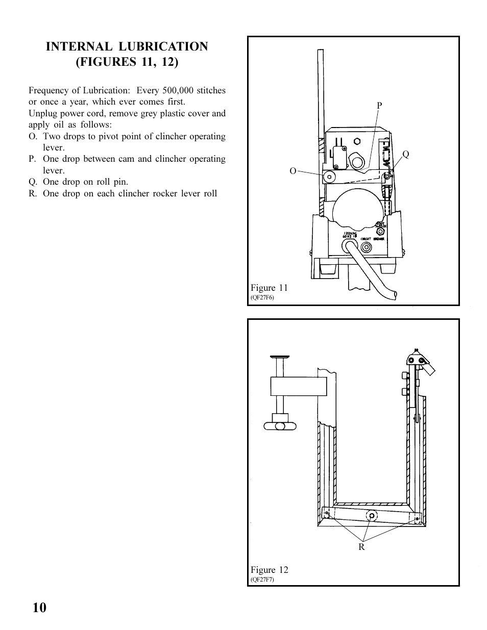 Internal lubrication (figures 11, 12) | MBM Corporation BINDERYMATE 2 User Manual | Page 12 / 46