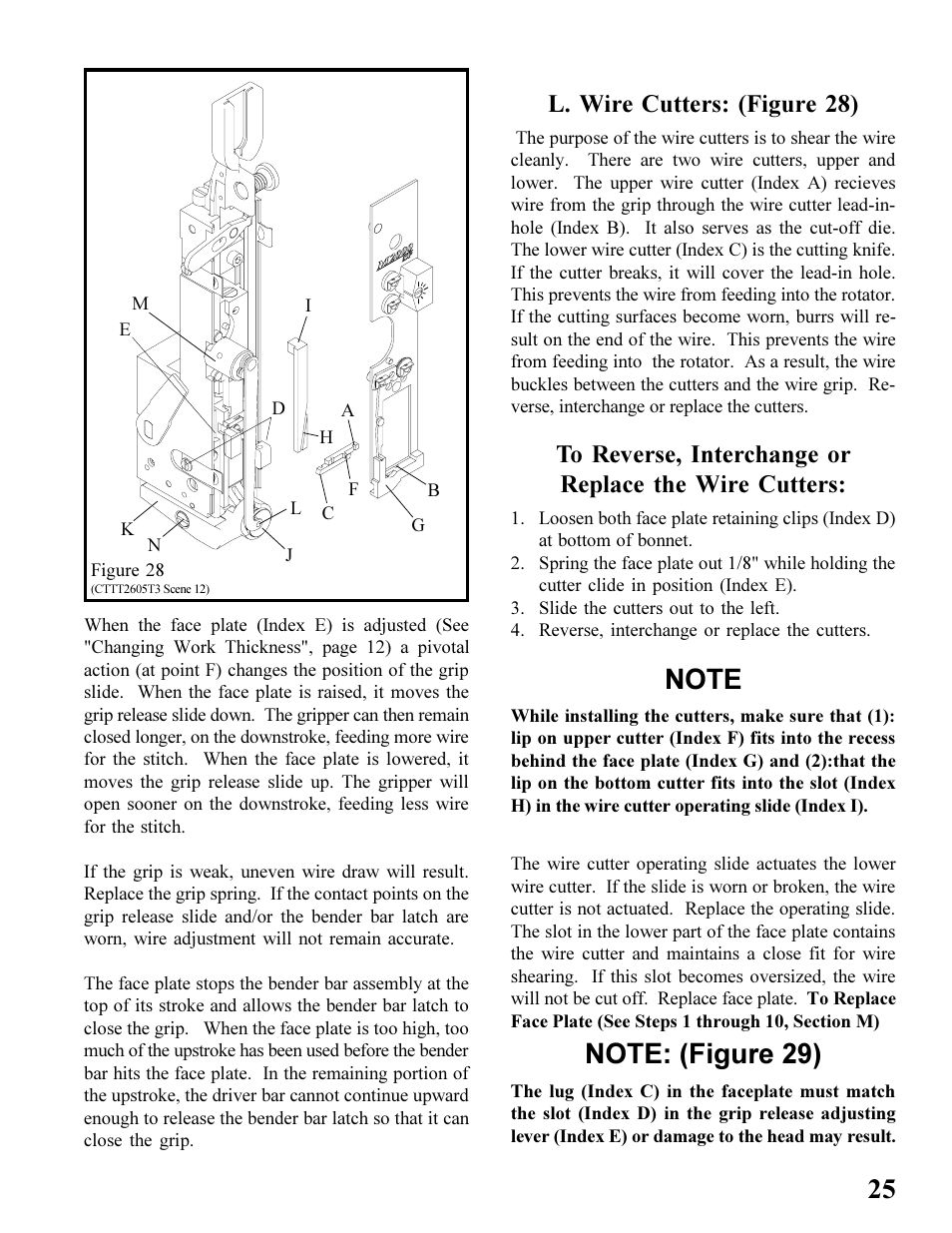 L. wire cutters: (figure 28) | MBM Corporation BINDERYMATE 2 User Manual | Page 27 / 46