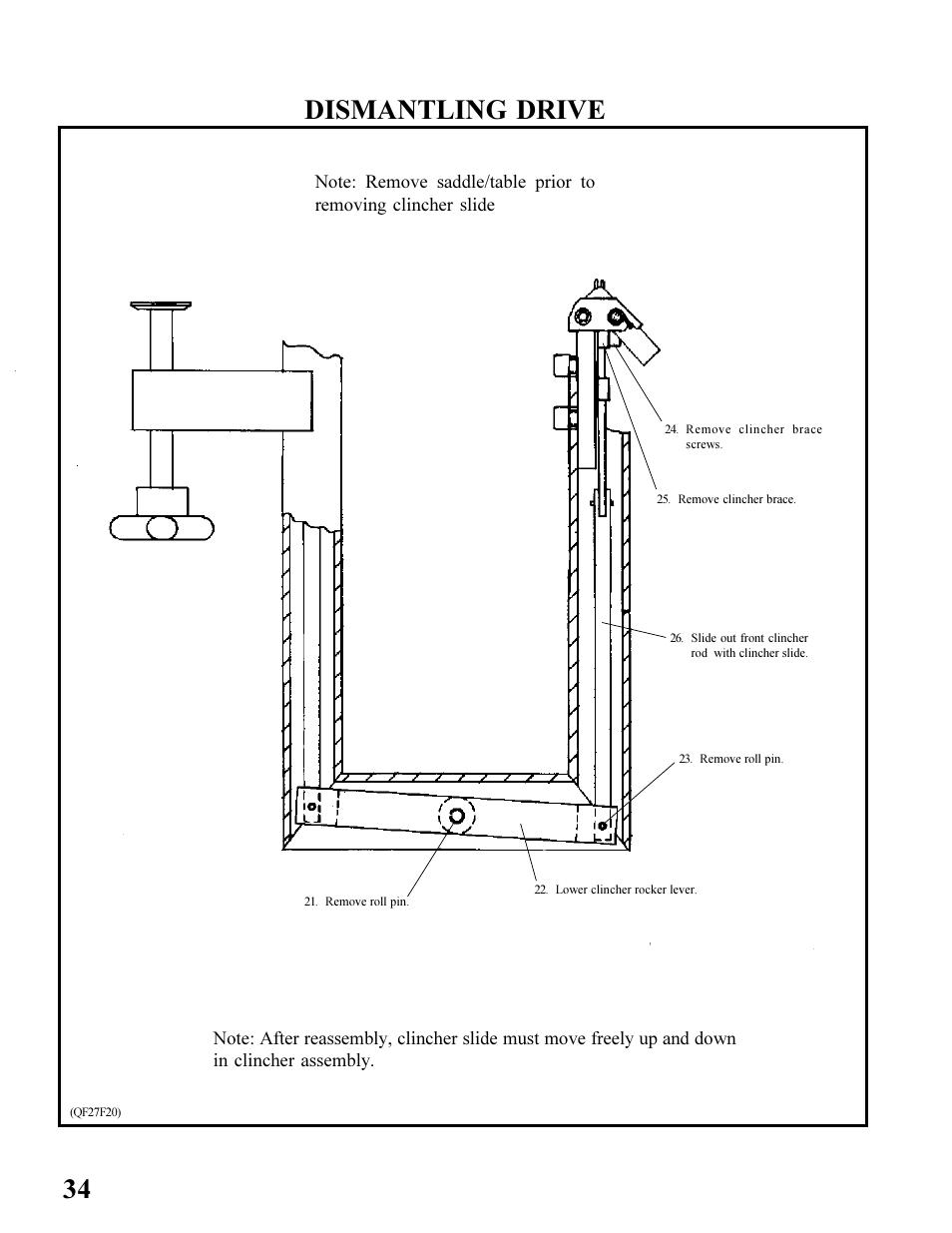 34 dismantling drive | MBM Corporation BINDERYMATE 2 User Manual | Page 36 / 46