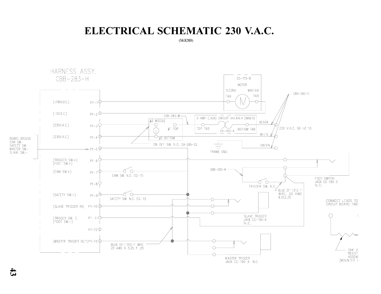 Electrical schematic 230 v.a.c | MBM Corporation BINDERYMATE 2 User Manual | Page 45 / 46