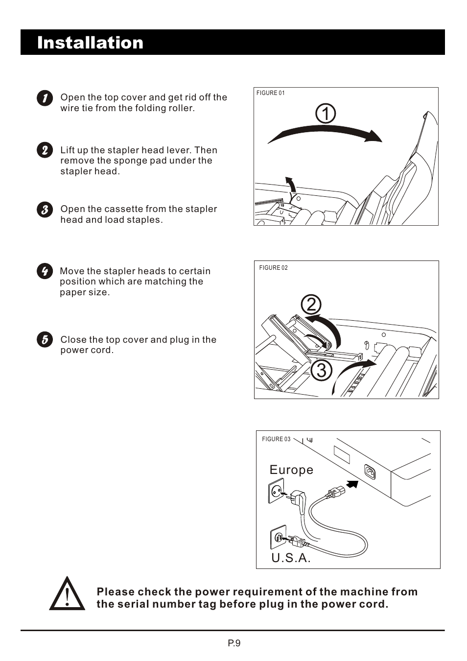 頁面 10, Installation, Europe u.s.a | MBM Corporation AUTOBOOK User Manual | Page 10 / 21