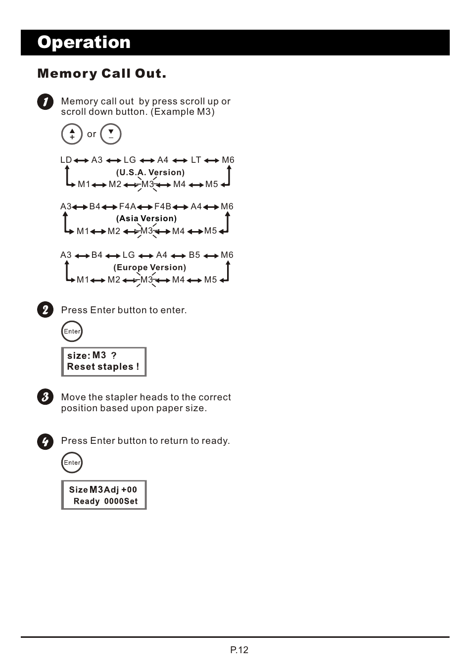頁面 13, Operation | MBM Corporation AUTOBOOK User Manual | Page 13 / 21