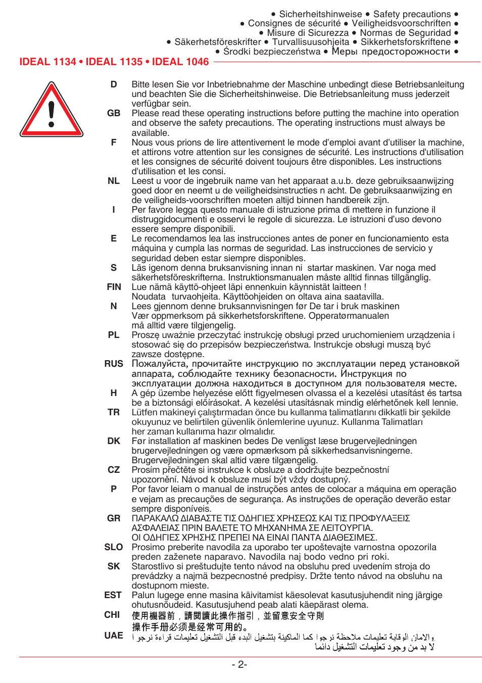 MBM Corporation TRIUMPH 1135 User Manual | Page 2 / 24